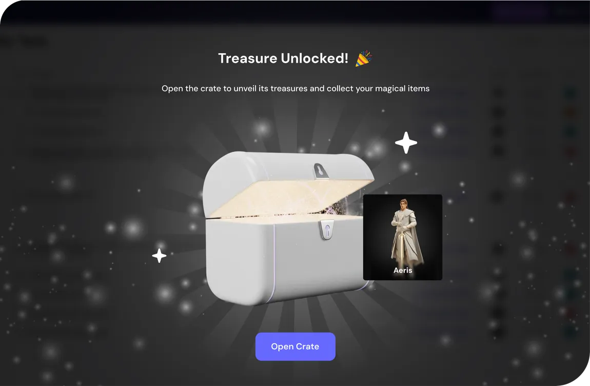 A treasure chest reward screen