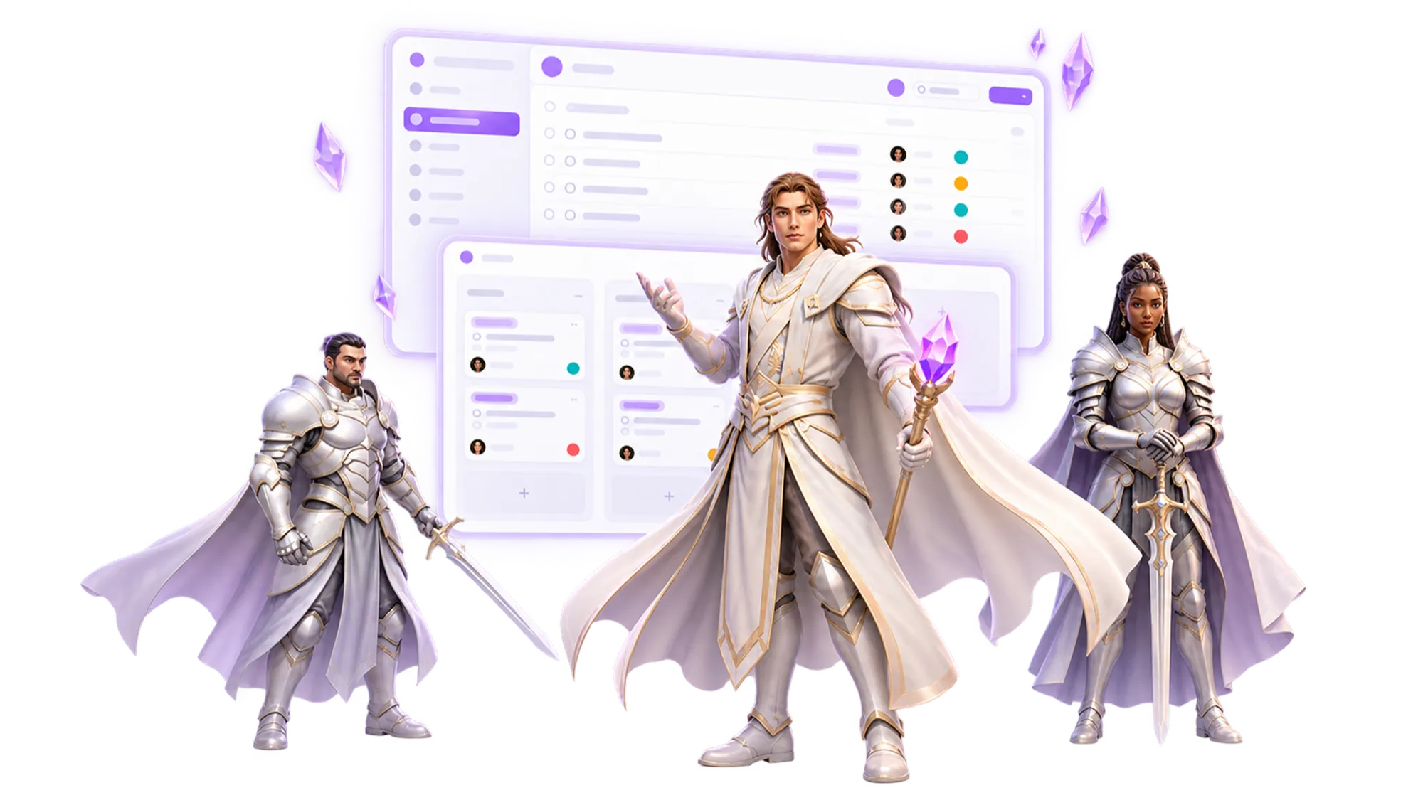 A MagicTask team standing in front of their workspace