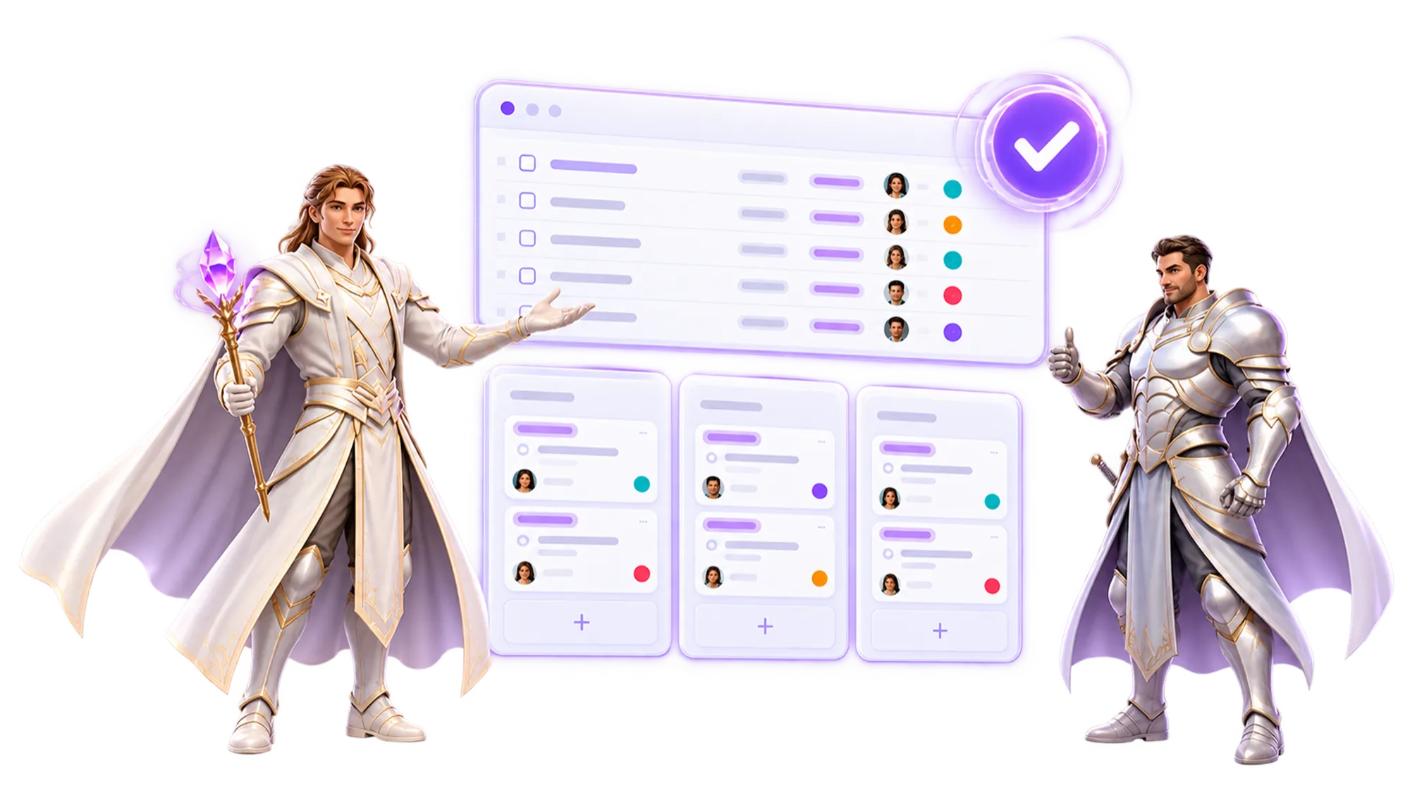 MagicTask team members presenting a completed workspace
