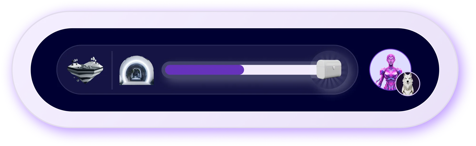 MagicTask progress bar with reward chest and characters