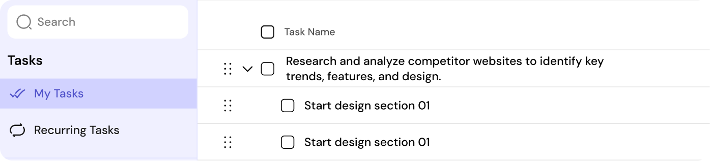 Tasks Interface