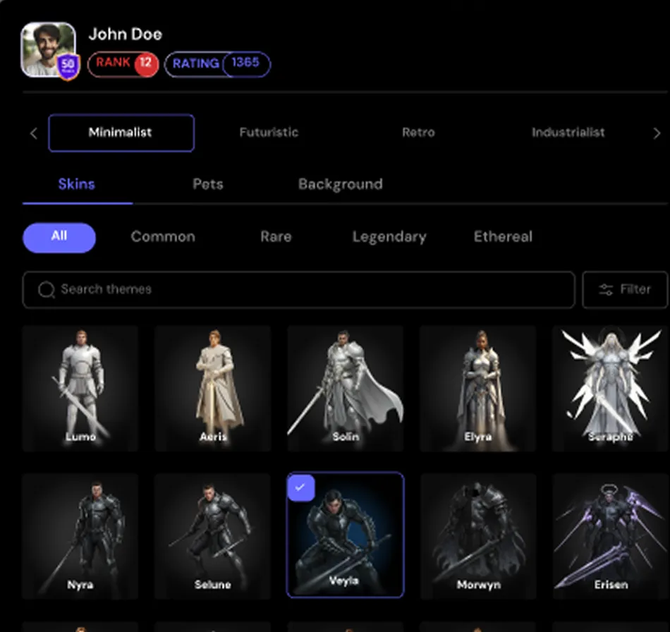 MagicTask gamification skins and rewards