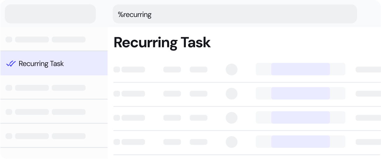 A recurring task schedule