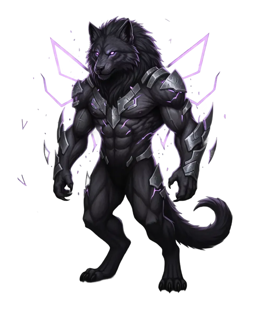 Armored wolf game character
