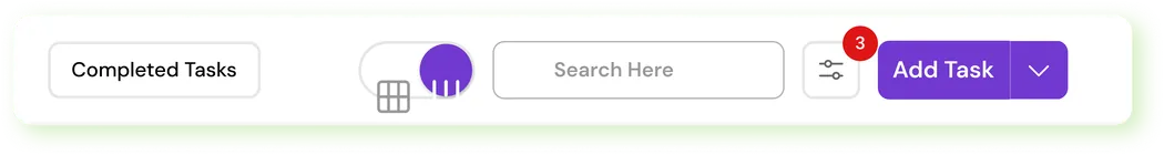 MagicTask search and filter controls