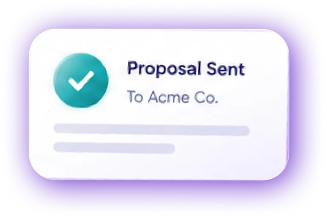 Proposal sent to client notification