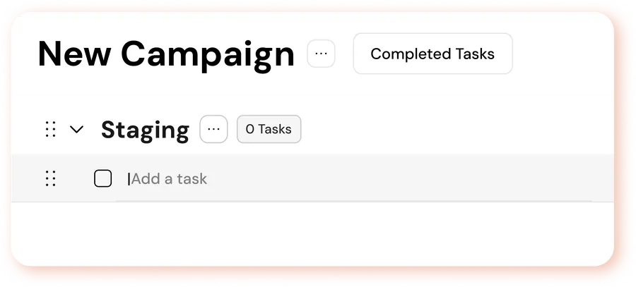 New campaign task being created in MagicTask